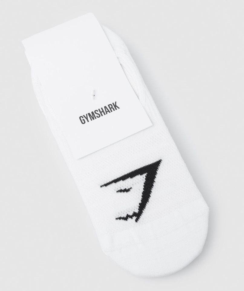 Gymshark No Show 3pk Socks White | NZ 3DSCFA